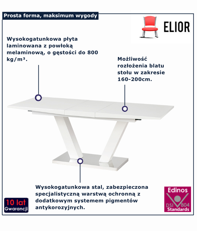 stół diston rozkładany 200cm