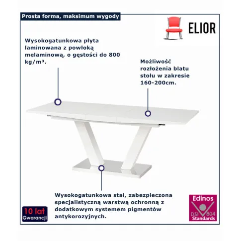 Fotografia Nowoczesny biały stół - Festis z kategorii Stoły