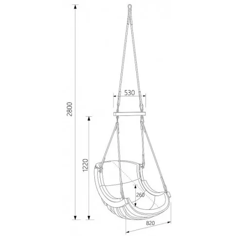 Wymiary fotela wiszącego Pasos 6X 