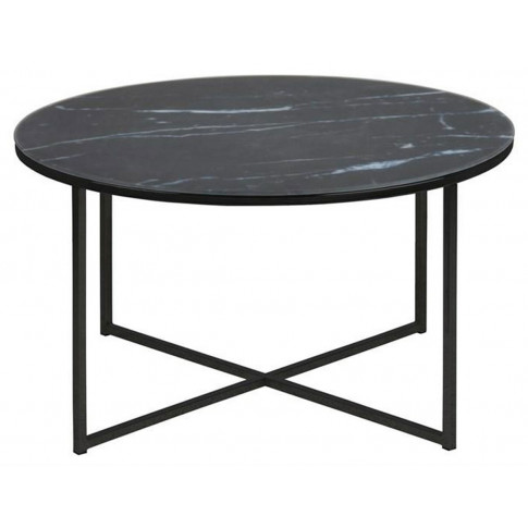 Czarny stół ze szklanym blatem w kolorze marmuru Nodino 3X