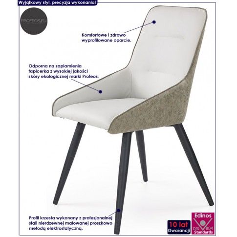 Fotografia Tapicerowane krzesło Ormer - popiel + beton z kategorii Krzesła