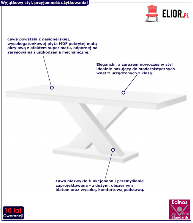 Stylowa ława Toria 2X - do salonu