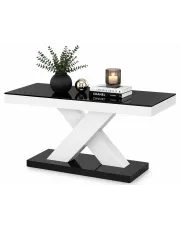 Praktyczna ława biało - czarny połysk - Starki 3X w sklepie Edinos.pl