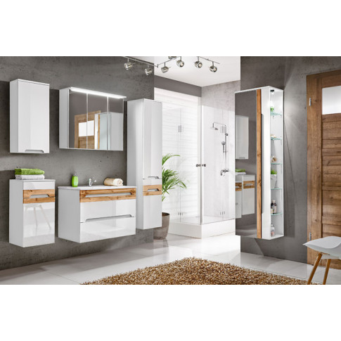 Komplet nowoczesnych szafek łazienkowych Marbella Biały