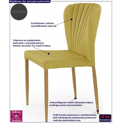 Fotografia Profilowane krzesło Rexis - oliwkowe z kategorii Krzesła do salonu