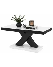 Praktyczna ława czarno - biały połysk - Starki 3X w sklepie Edinos.pl