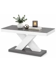 Praktyczna ława szaro - biały połysk - Starki 3X w sklepie Edinos.pl