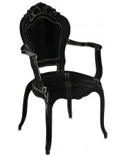 Czarne krzesło do jadalni z podłokietnikami - Trixi 5X w sklepie Edinos.pl