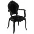 Czarne krzesło plastikowe z podłokietnikami Trixi 5X