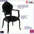Czarne plastikowe krzesło do salonu Trixi 5X