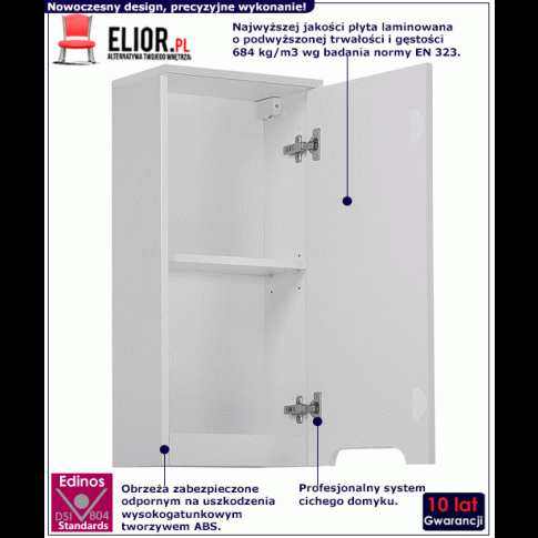 Wnętrze szafki łazienkowej Marbella 5X Biały