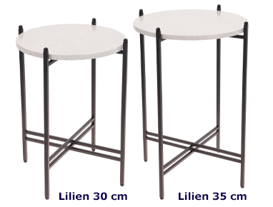 Minimalistyczne stoliki kawowe Lilien - biało - czarne