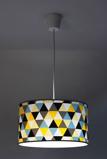 Kolorowa lampa wisząca EX468-Hestix z okrągłym abażurem