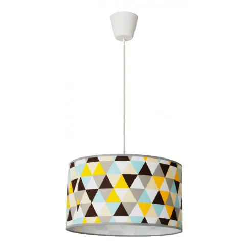 Okrągła lampa wisząca EX468-Hestix z abażurem w kolorowe wzory