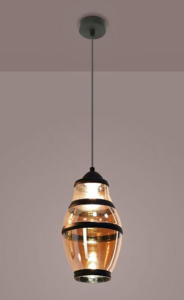 Bursztynowa szklana lampa wisząca EX467-Polly