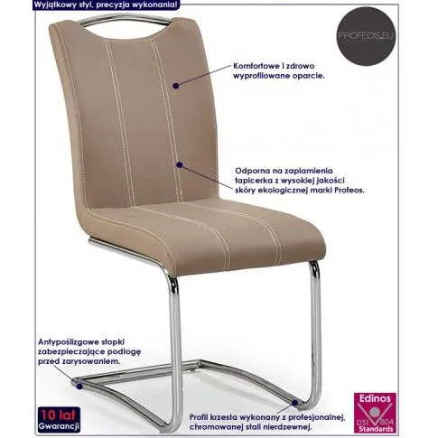 Fotografia Tapicerowane krzesło Dello - cappuccino z kategorii Kuchnia i jadalnia