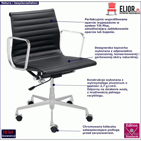 Czarny fotel biurowy Vordo 3X