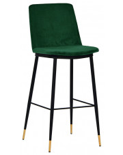 Zielone welurowe krzesło barowe tapicerowane - Gambo 2X w sklepie Edinos.pl