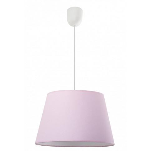 Różowa lampa wisząca EX481-Pastela z trapezowym kloszem