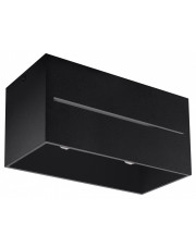 Czarny prostokątny plafon LED - EX510-Lobi w sklepie Edinos.pl