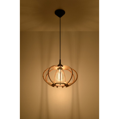Drewniana lampa wisząca EX518-Mandelins w stylu boho