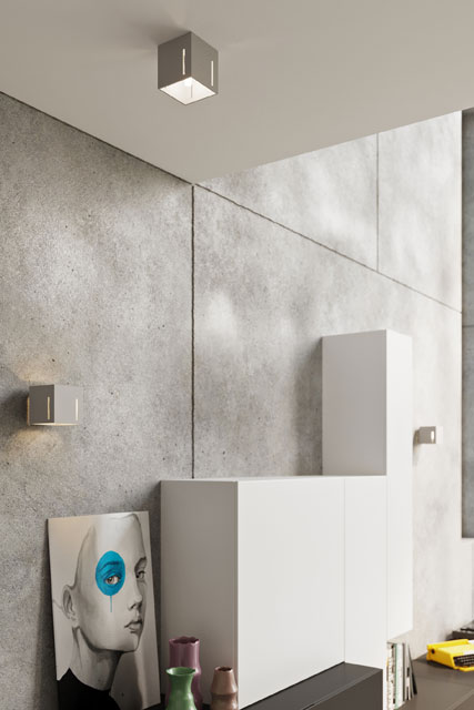 Szary kwadratowy kinkiet LED EX525-Nobis