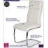 Fotografia Tapicerowane krzesło Gerdan - białe z kategorii Krzesła metalowe