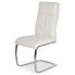 Zdjęcie produktu Białe tapicerowane krzesło na płozach - Gerdan.