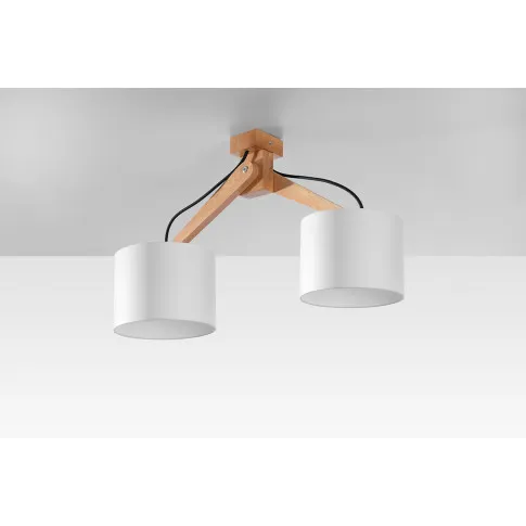 Skandynawski plafon EX536-Legni z białymi abażurami