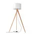 Drewniana lampa stojąca z abażurem EX575-Legni