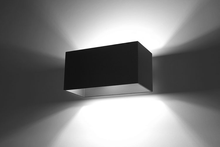 Czarny prostokątny kinkiet LED EX529-Quas