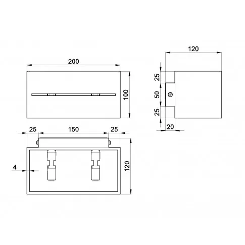 Wymiary kinkietu EX530-Lobi