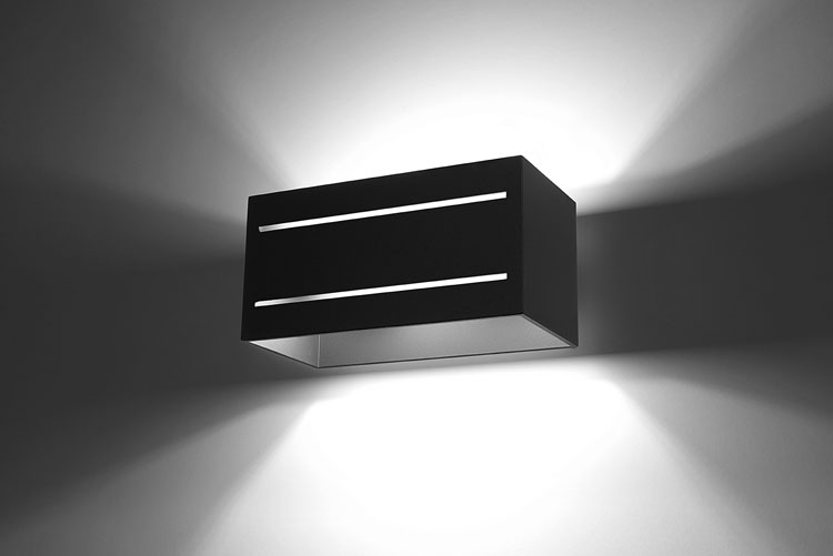 Czarna geometryczna lampa ścienna LED EX531-Prima