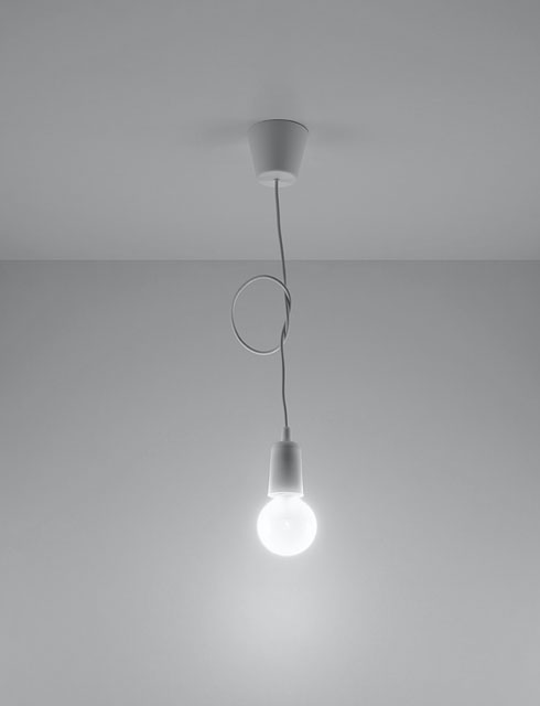 Biała pojedyncza lampa wisząca loft zwis EX541-Diegi