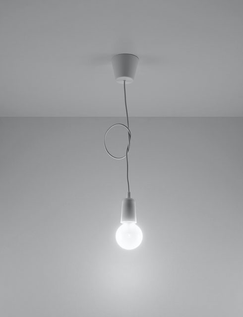 Biała pojedyncza lampa wisząca loft zwis EX541-Elris