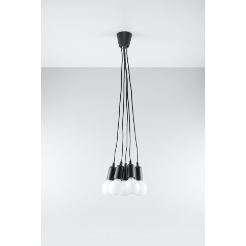 Czarna lampa wisząca w stylu loftowym EX543-Diegi