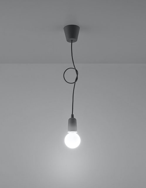 Szara loftowa lampa wisząca EX541-Diegi z regulacją wysokości