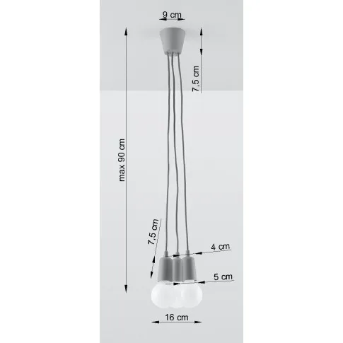 Wymiary lampy wiszącej EX542-Diegi