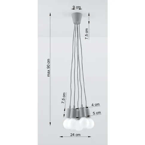 Wymiary lampy wiszącej EX543-Diegi