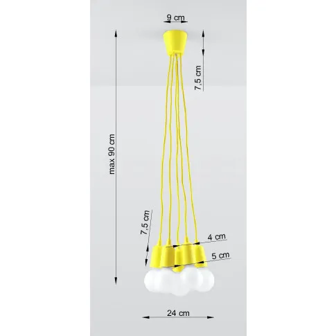 Wymiary lampy wiszącej EX543-Diegi