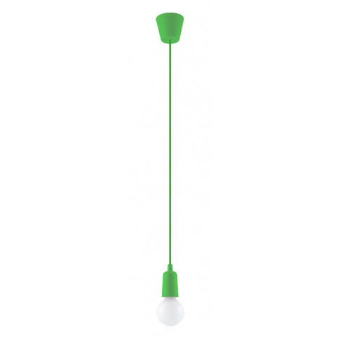 Zielona pojedyncza lampa wisząca EX541-Diegi z odkrytą żarówką
