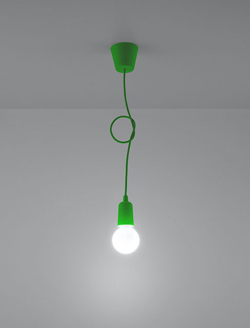 Zielona lampa wisząca EX541-Diegi z regulowanym zwisem