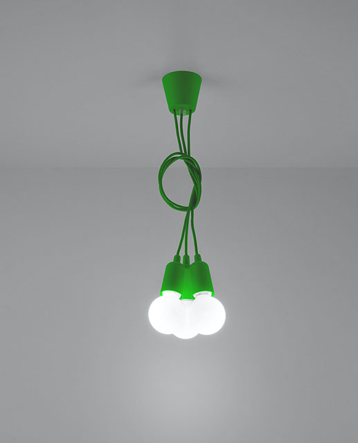 Zielona loftowa lampa wisząca EX542-Diegi z regulacją zwisów
