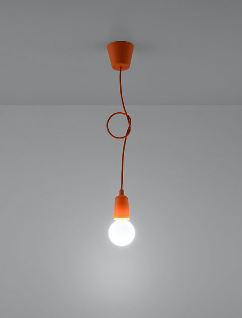Pomarańczowa lampa wisząca EX541-Diegi na regulowanym zwisie