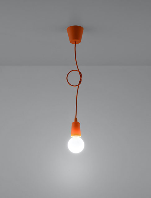 Pomarańczowa lampa wisząca M639-Mirano na regulowanym zwisie