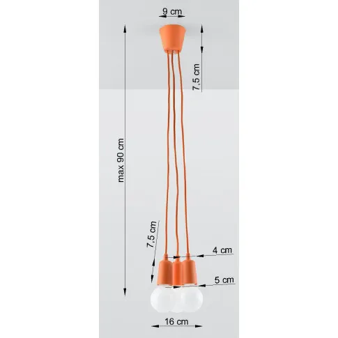 Wymiary lampy wiszącej EX542-Diegi