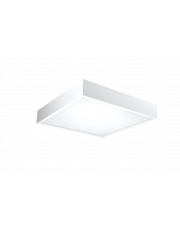 Biały drewniany plafon LED kwadrat - EX539-Canti w sklepie Edinos.pl