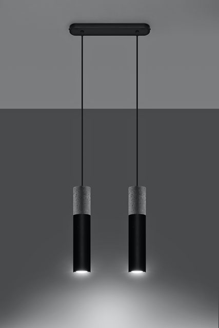 Czarna podwójna lampa wisząca EX569-Borgis w stylu industrialnym