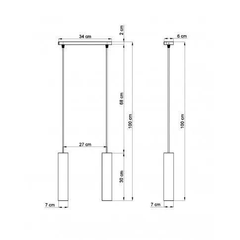 Wymiary lampy wiszącej EX572-Luva