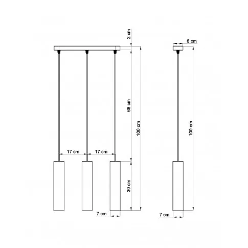 Wymiary lampy wiszącej EX573-Luva